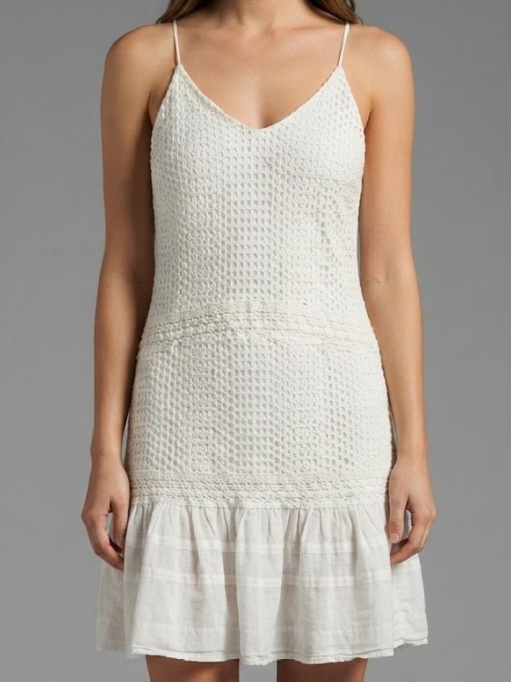 Urban Outfitters White Eyelet Midi Dress